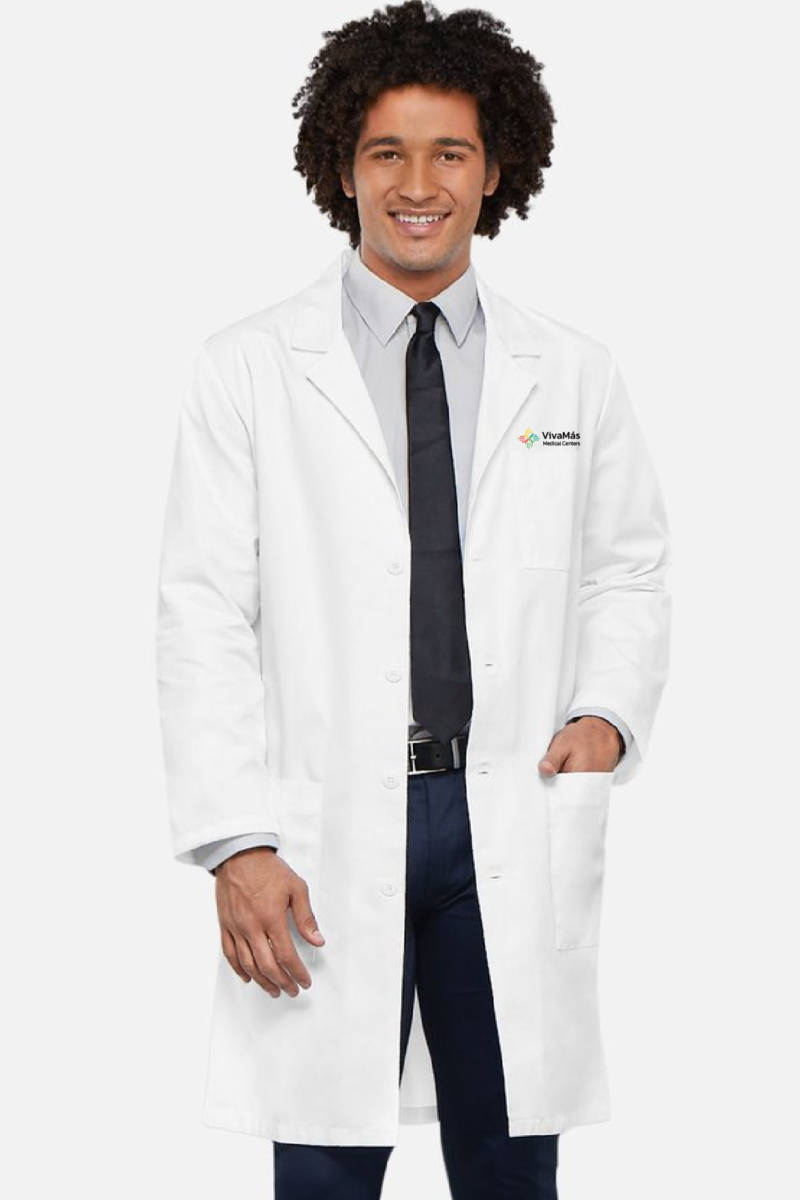 MEN'S LABCOAT WITH EMBROIDERED LOGO AND NAME