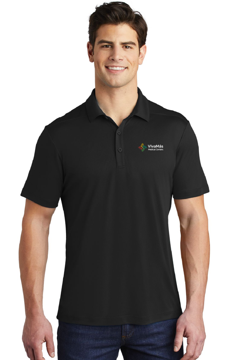 BLACK MEN'S POLO SHIRT WITH EMBROIDERED LOGO
