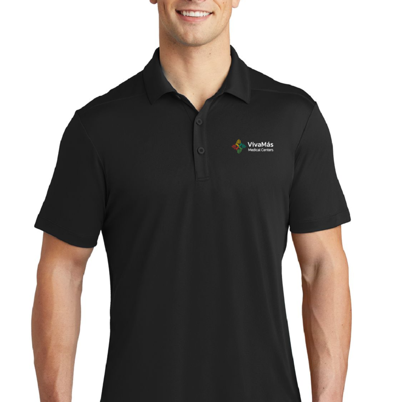 BLACK MEN'S POLO SHIRT WITH EMBROIDERED LOGO