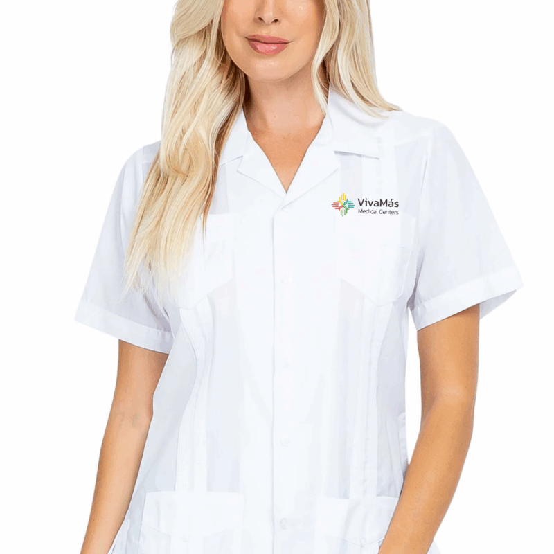 WOMEN'S GUAYABERA WITH EMBROIDERED LOGO